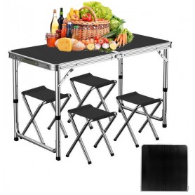 STÓŁ STOLIK TURYSTYCZNY SKŁADANY + 4 KRZESŁA