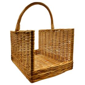 Kosz wiklinowy prosty jasny L