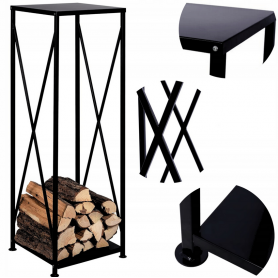 STOJAK REGAŁ NA DREWNO KOMINKOWE WYSOKI