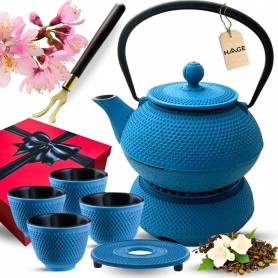 CZAJNIK ŻELIWNY EMALIOWANY IMBRYK DO HERBATY 0,9L Z PODGRZEWACZEM PREZENT