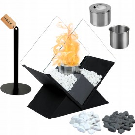 BIOKOMINEK WOLNOSTOJĄCY BEZDYMNY DO DOMU NA TARAS OGRODOWY BIO KOMINEK