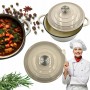 GARNEK ŻELIWNY 5L EMALIOWANY Z POKRYWĄ KREMOWY GAZ INDUKCJA PIEKARNIK 26CM