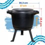 KOCIOŁEK ŻELIWNY Z PATELNIĄ GARNEK myśliwski węgierski 8L na OGNISKO GRILL