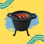 KOCIOŁEK ŻELIWNY Z PATELNIĄ GARNEK myśliwski węgierski 8L na OGNISKO GRILL