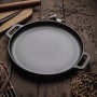 PATELNIA ŻELIWNA DO PIZZY DUŻA 30cm INDUKCJA OGNISKO GRILL TALERZ ŻELIWNY