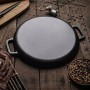 PATELNIA ŻELIWNA DO PIZZY DUŻA 30cm INDUKCJA OGNISKO GRILL TALERZ ŻELIWNY