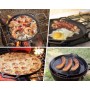 PATELNIA ŻELIWNA DO PIZZY DUŻA 30cm INDUKCJA OGNISKO GRILL TALERZ ŻELIWNY