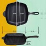 PATELNIA ŻELIWNA GRILLOWA 26cm INDUKCJA OGNISKO GRILL GAZ TALERZ ŻELIWNY