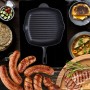 PATELNIA ŻELIWNA GRILLOWA 26cm INDUKCJA OGNISKO GRILL GAZ TALERZ ŻELIWNY