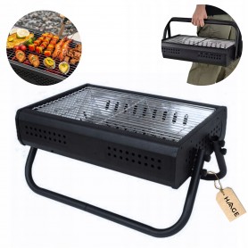 GRILL WĘGLOWY TURYSTYCZNY OGRODOWY DUŻY RUSZT Z UCHWYTEM DO PRZENOSZENIA