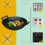 WOK ŻELIWNY 36 CM DUŻY NA INDUKCJĘ KUCHENKĘ OGNISKO PATELNIA ŻELIWNA