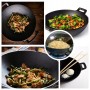 WOK ŻELIWNY 36 CM DUŻY NA INDUKCJĘ KUCHENKĘ OGNISKO PATELNIA ŻELIWNA