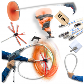 TAJFUN Obrotowy zestaw do czyszczenia komina od dołu 11m