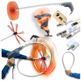 TAJFUN Obrotowy zestaw do czyszczenia komina od dołu 9m