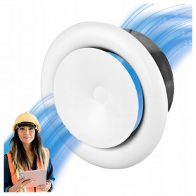 ANEMOSTAT kratka NAWIEWNY metalowy 125 mm Z RAMKĄ I USZCZELKĄ WYGŁUSZAJĄCĄ