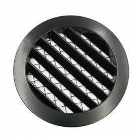 KRATKA WENTYLACYJNA CZARNA OKRĄGŁA CZERPNIA fi 125mm ALUMINIOWA Z SIATKĄ