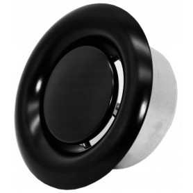 ANEMOSTAT WYWIEWNY 125 mm CZARNY METALOWY Z RAMKĄ I USZCZELKĄ WYGŁUSZAJĄCĄ