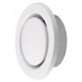 ANEMOSTAT WYWIEWNY 125mm BIAŁY PŁASKI Z RAMKĄ KOŁNIERZEM USZCZELKĄ