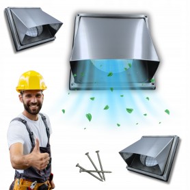 WYRZUTNIA CZERPNIA WENTYLACYJNA KRATKA Z OKAPNIKIEM STAL NIERDZEWNA 125MM