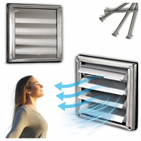 WYRZUTNIA ŚCIENNA ZWROTNA KRATKA WENTYLACYJNA STAL NIERDZEWNA ŻALUZJA 125MM