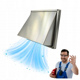 CZERPNIA WYRZUTNIA WENTYLACYJNA 100 ŚCIENNA Z OKAPNIKIEM NIERDZEWNA 100MM