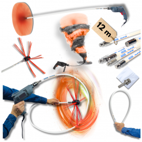 TAJFUN Obrotowy zestaw do czyszczenia komina od dołu 12 m