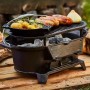 GRILL WĘGLOWY Z RUSZTEM ŻELIWNYM GRILL OGRODOWY ŻELIWNY MAŁY 43 cm x 23 cm