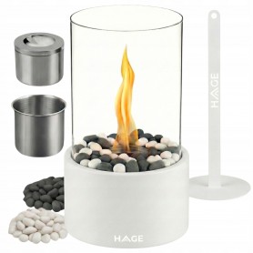 BIOKOMINEK BIAŁY WOLNOSTOJĄCY BEZDYMNY DO DOMU OGRODOWY BIO KOMINEK 27x16cm